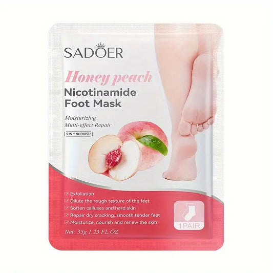 Sadoer - 5 in 1 Honey Peach Nicotinamide Foot Mask 35g