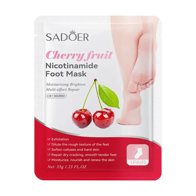 Sadoer - 5 in 1 Nourish Cherry Fruit Nicotinamide Foot Mask - 35G