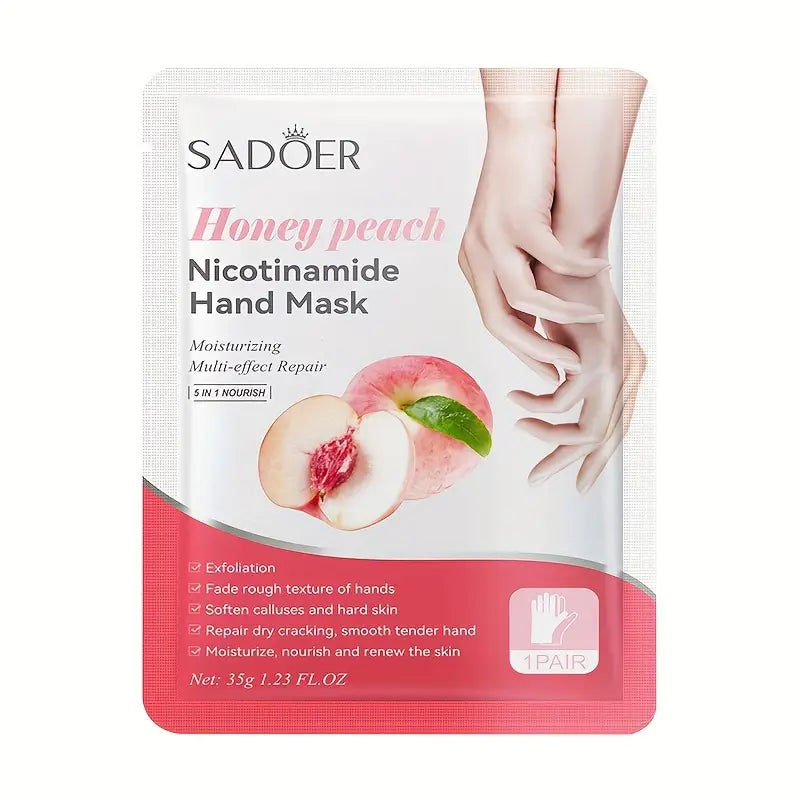 Sadoer - 5 in 1 Honey Peach Nicotinamide Hand Mask 35g