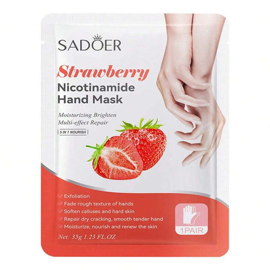 Sadoer - 5 in 1 Strawberry Nicotinamide Hand Mask 35g