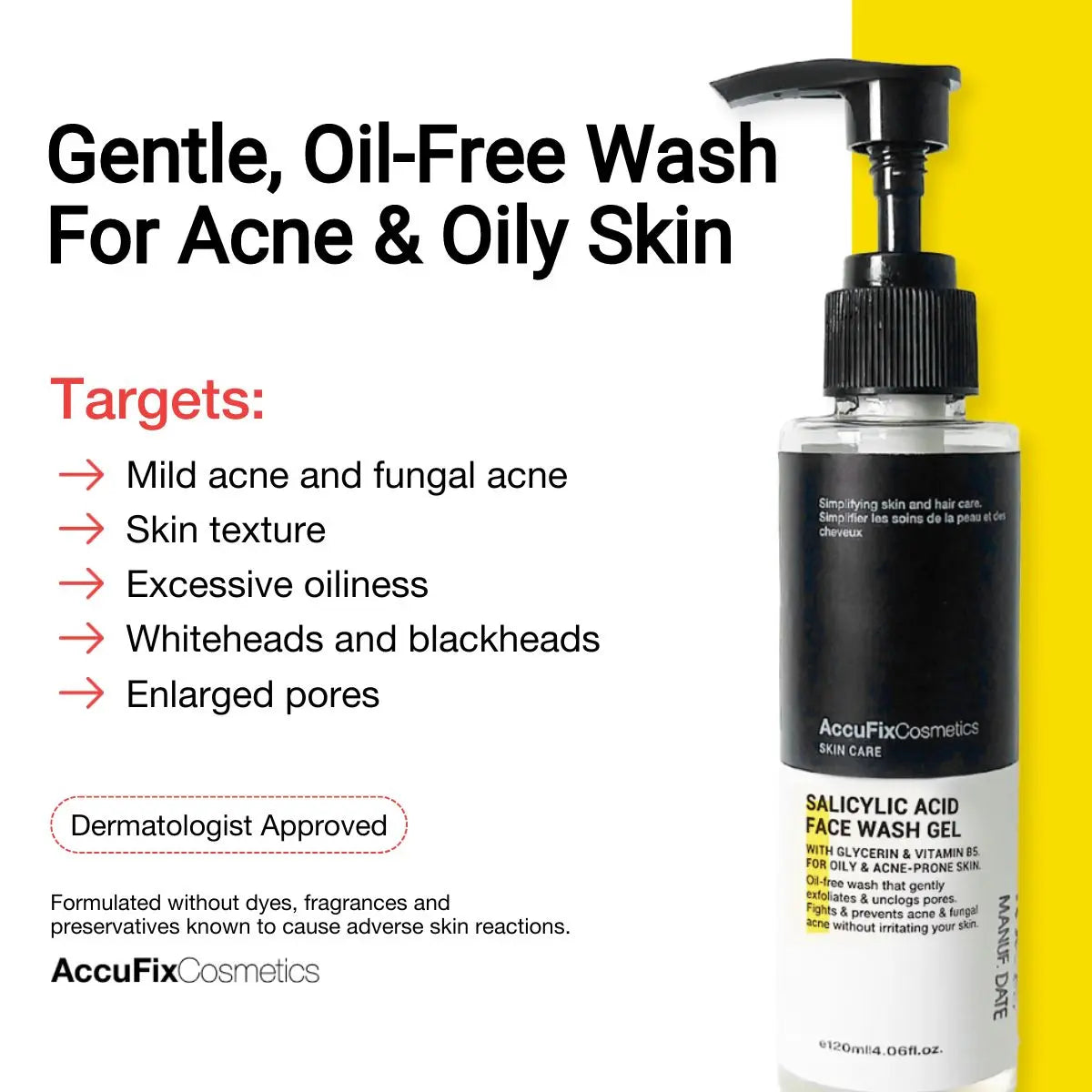 Acne control and pore cleansing Salicylic Acid Gel Face Wash | AccuFix Cosmetics