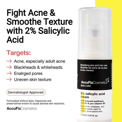 Best Salicylic Acid Cream for Acne, Uneven skin & enlarged pores