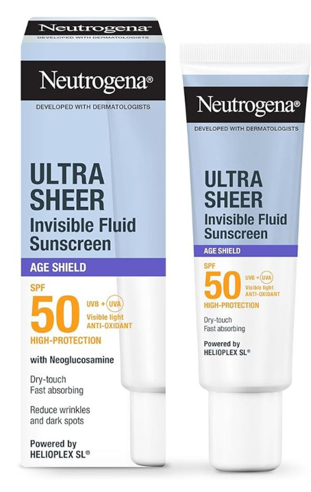 Neutrogena Ultra Sheer Age Shield Fluid Sunscreen SPF 50+ 50Ml