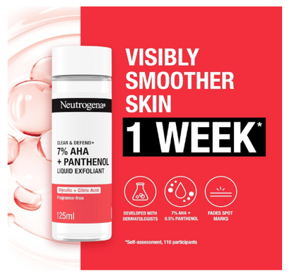Neutrogena Spot Controlling + 7% AHA + Panthenol Liquid Exfoliant 125Ml