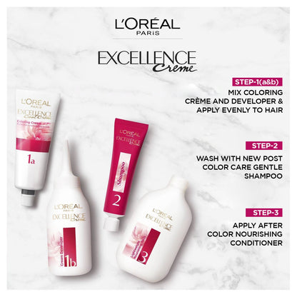 Bundle - L'Oreal Paris Excellence Creme - 7 Blonde Hair Color + Free Shampoo