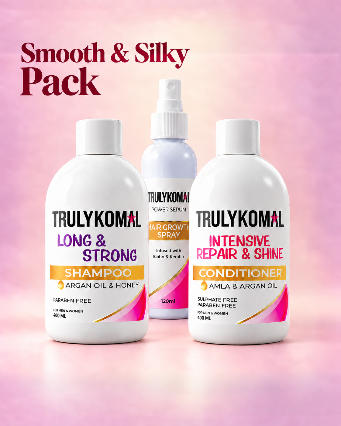 Bundle Long and Strong Shampoo + Conditioner + Hair Growth Spray