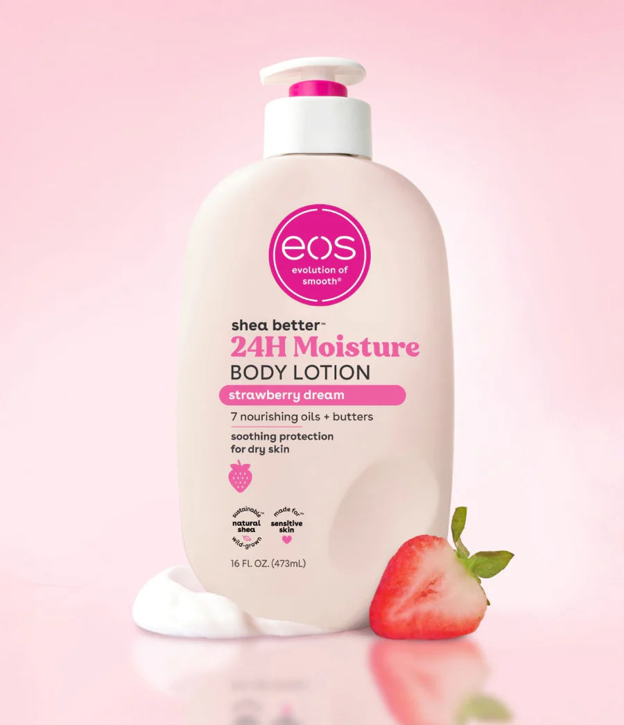 Eos - Shea Butter 24H Moisture Body Lotion 473ml - Strawberry Dream