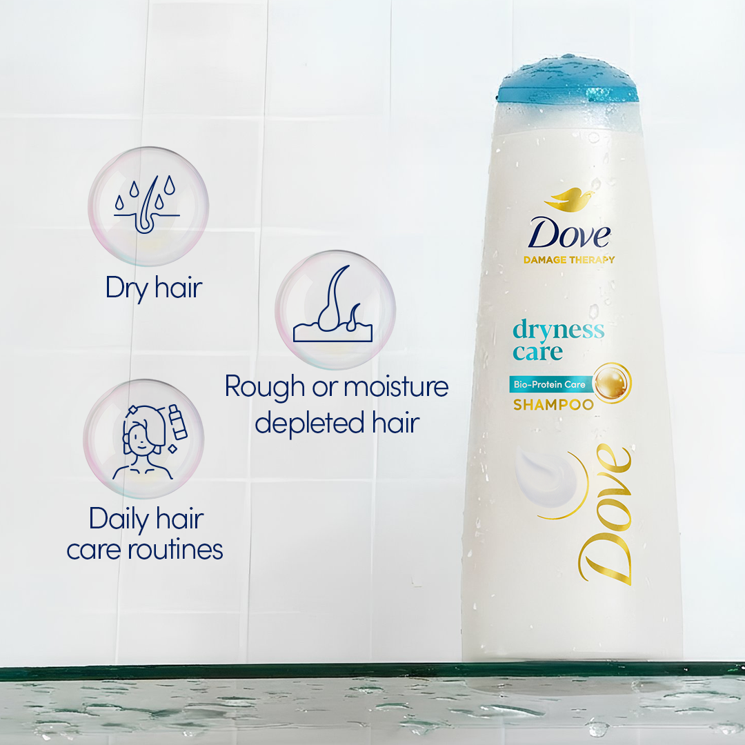 Bundle - Pack of 2 Dove Shampoo Dryness Care - 175Ml