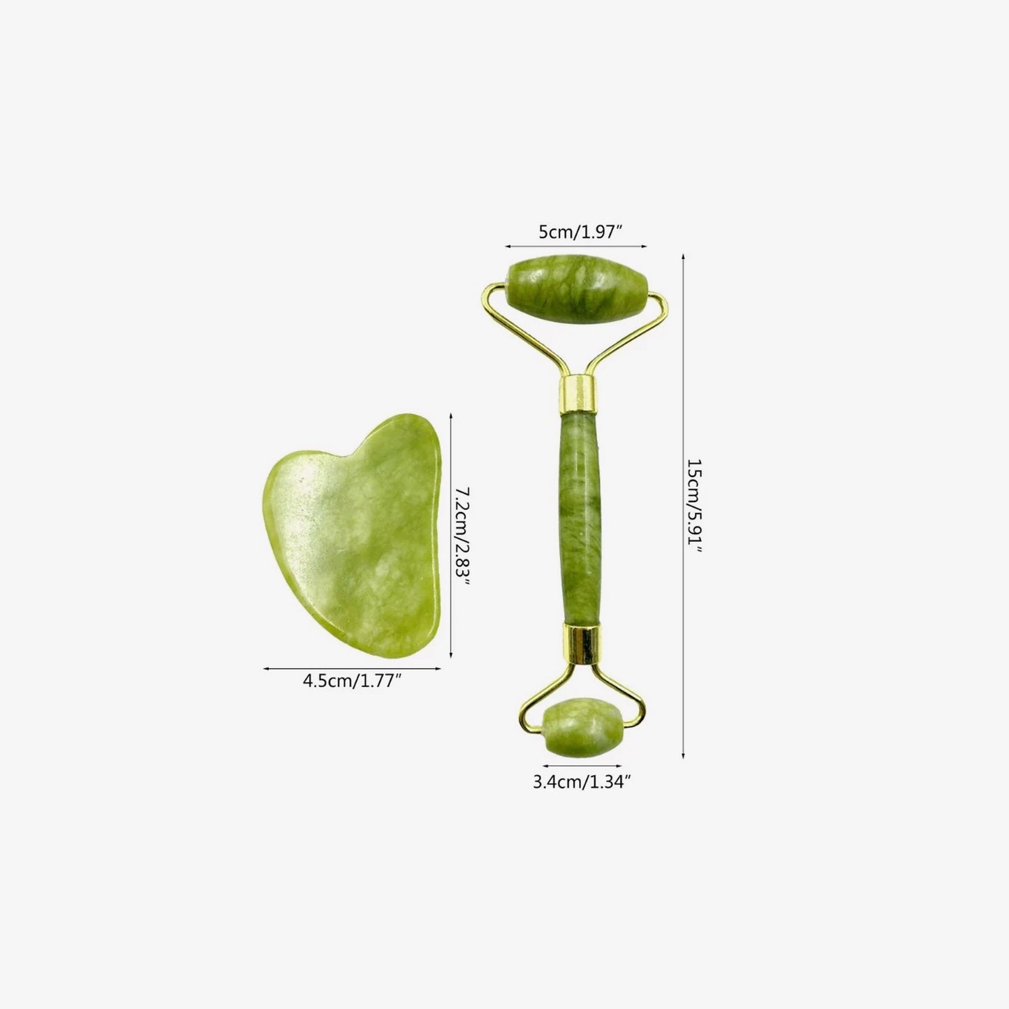 Facial Beauty - Pack Of Jade Face Roller & Gua Sha