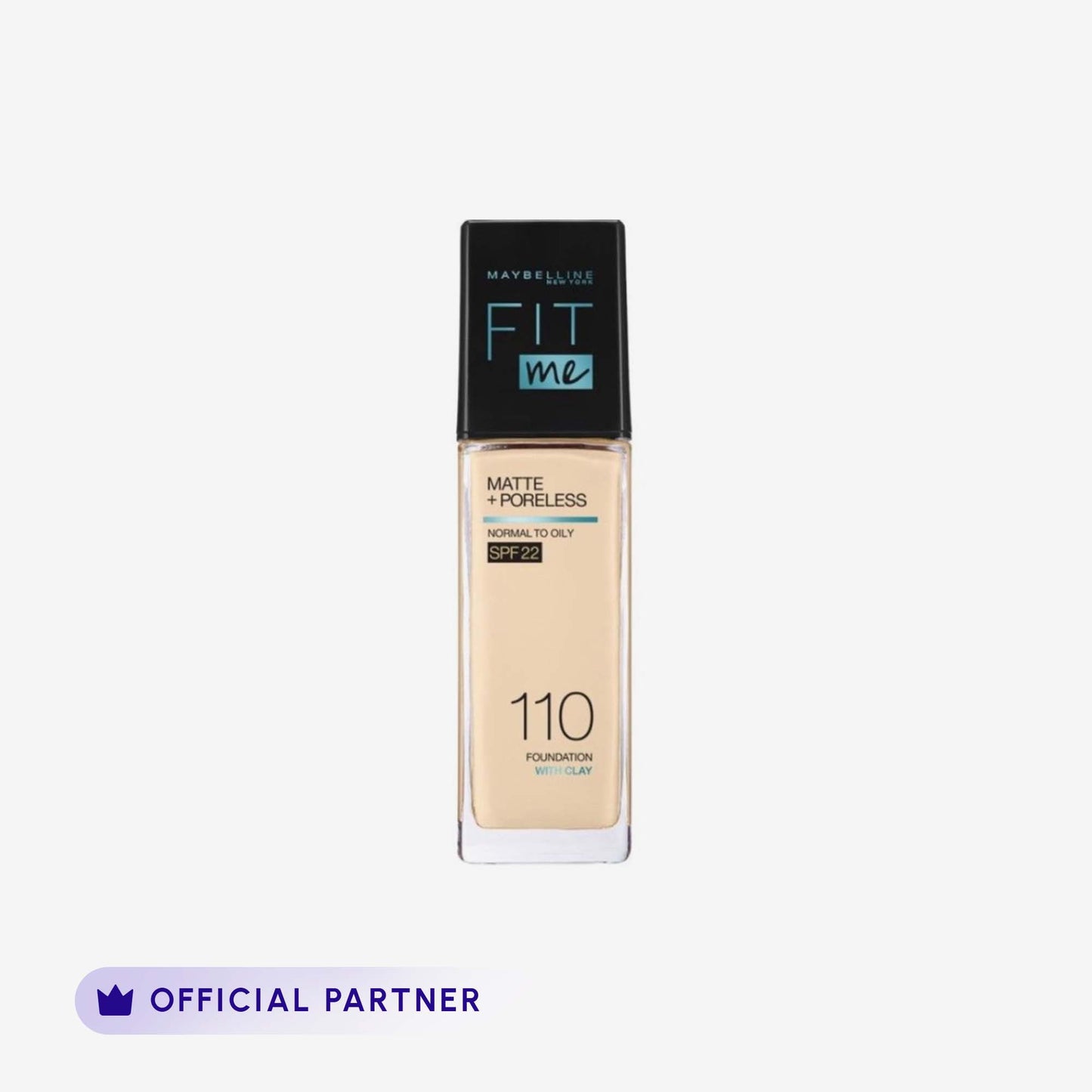 Maybelline Ny New Fit Me Matte + Poreless Liquid Foundation Spf 22 - 110 Porcelain 30Ml - For Normal To Oily Skin