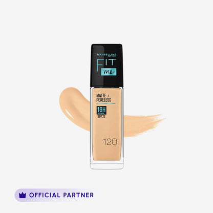 Maybelline Ny New Fit Me Matte + Poreless Liquid Foundation Spf 22 - 120 Classic Ivory 30Ml - For Normal To Oily Skin