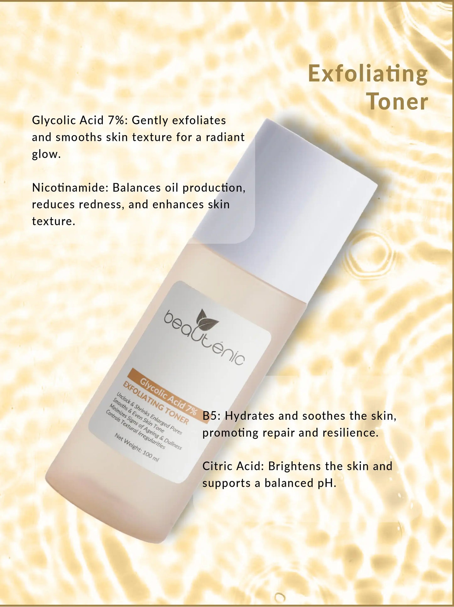 Beautenic - Glycolic Acid Exfoliating Toner - 100Ml