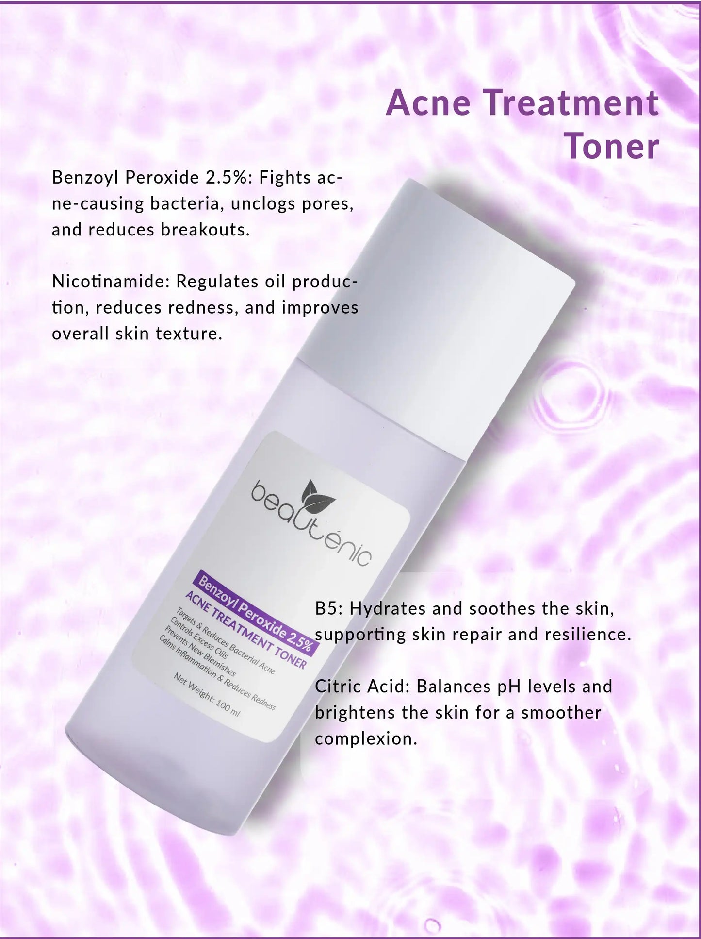 Beautenic - Benzoyl Peroxide Acne Treatment Toner