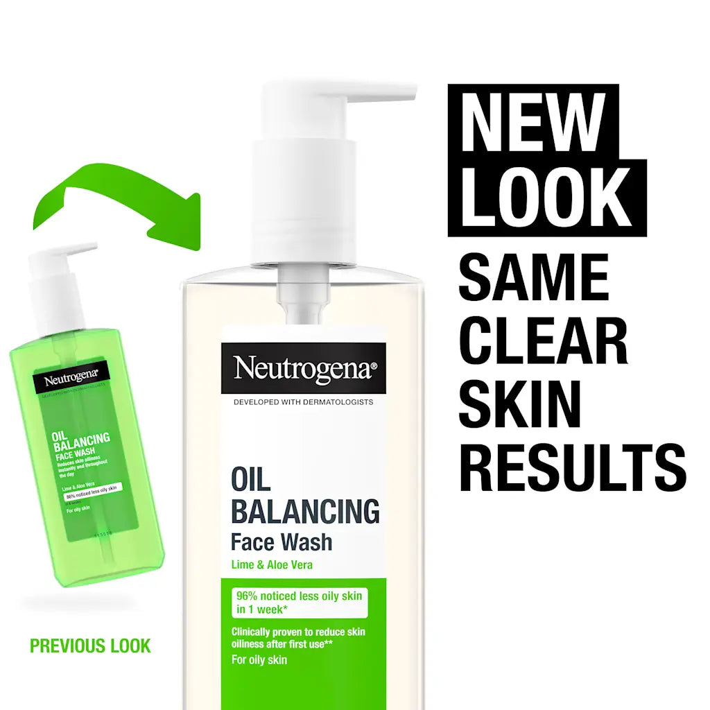Neutrogena Facial Wash Oil Balancing With Lime & Aloe Vera Pump 200Ml