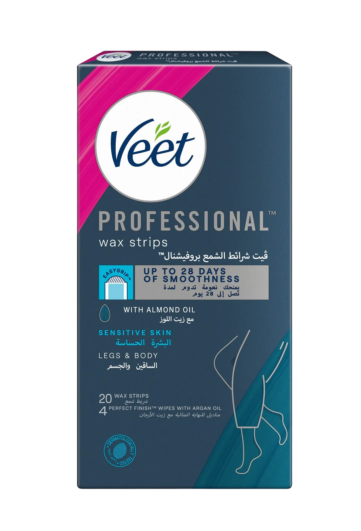 Veet - Wax Strips with Almond Oil for Sensitive Skin - 20's