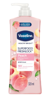 Vaseline - Body Lotion Healthy Bright Super Food Fresh Lock Peach 320Ml (Pump)