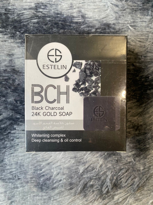 Estelin Black Charcoal 24k Gold Soap 100G