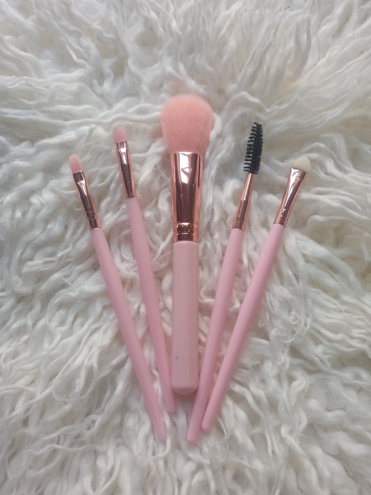 Shein Makeup Brush Set 5'S (Dark Pink)