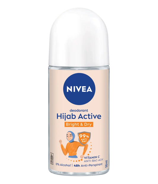 Nivea - Deodorant Roll On Women Bright & Dry Hijab Active- 50Ml