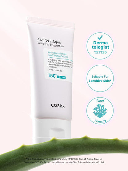 Cosrx Aloe 54.2 Aqua Tone-up Sunscreen Spf 50+ 50ml