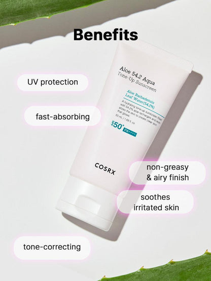 Cosrx Aloe 54.2 Aqua Tone-up Sunscreen Spf 50+ 50ml