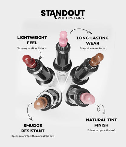 AQ Cosmetics Standout Veil lipstains