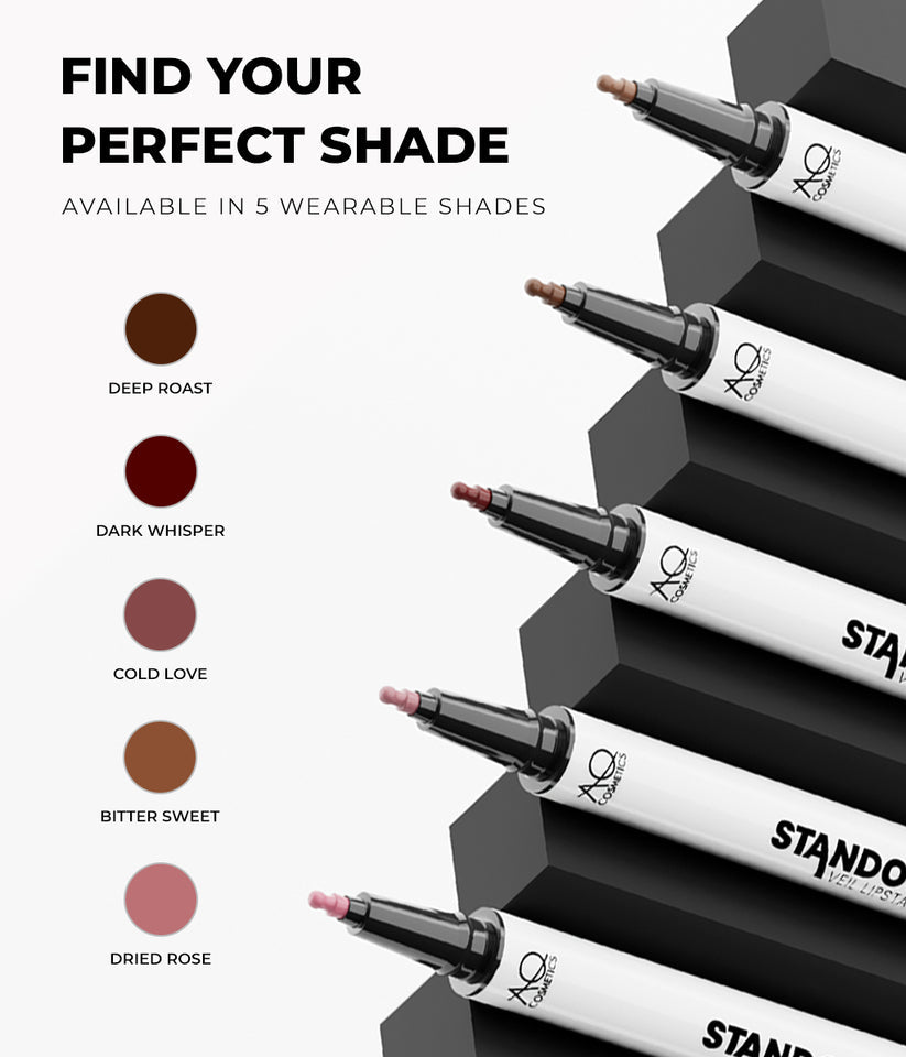 AQ Cosmetics Standout Veil lipstains