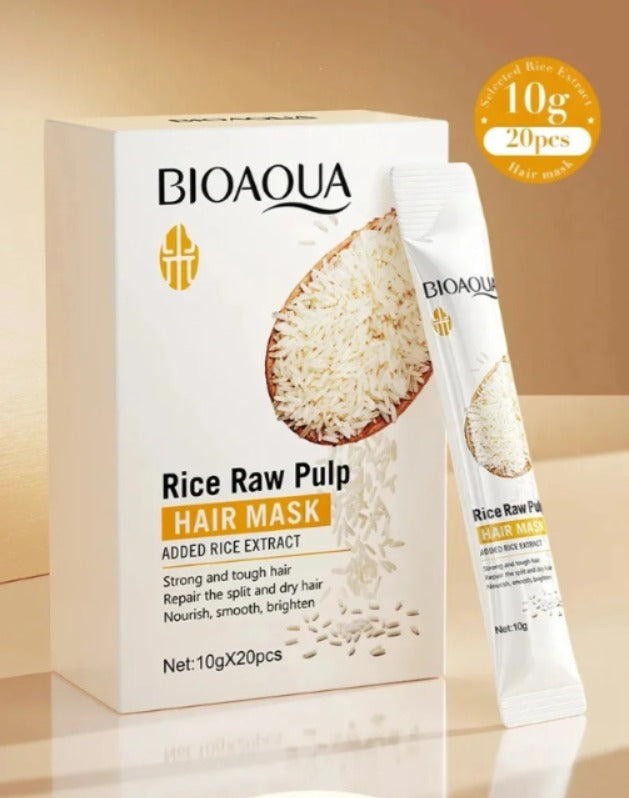 Bioaqua Rice Raw Pulp Hair Mask 10Gx20Pcs