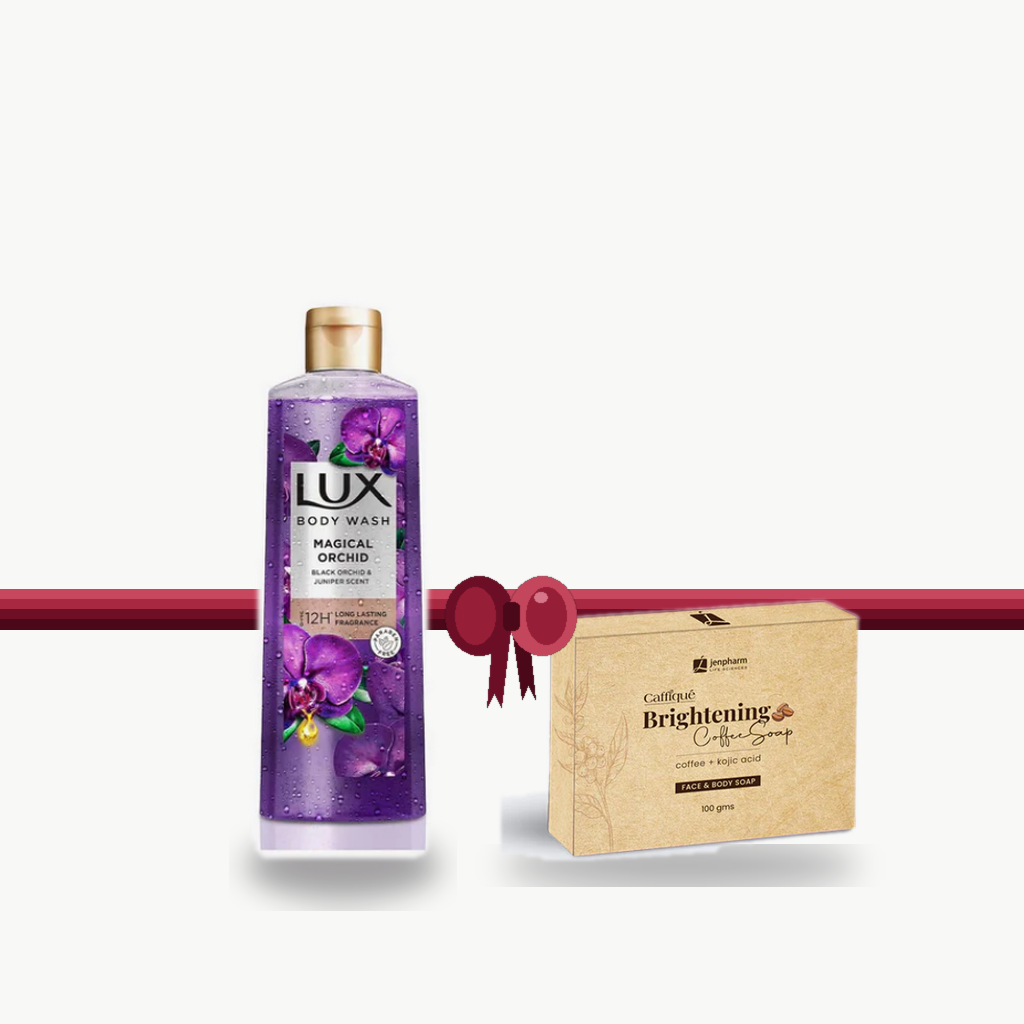 Bundle - Jenpharm Brightening Coffee Soap + Lux Orchid Bodywash Bottle