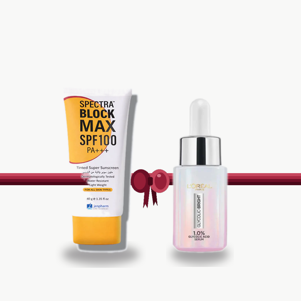 Bundle - Jenpharm Tinted Super Sunblock Cream + L'Oreal Paris Glowing Face Serum