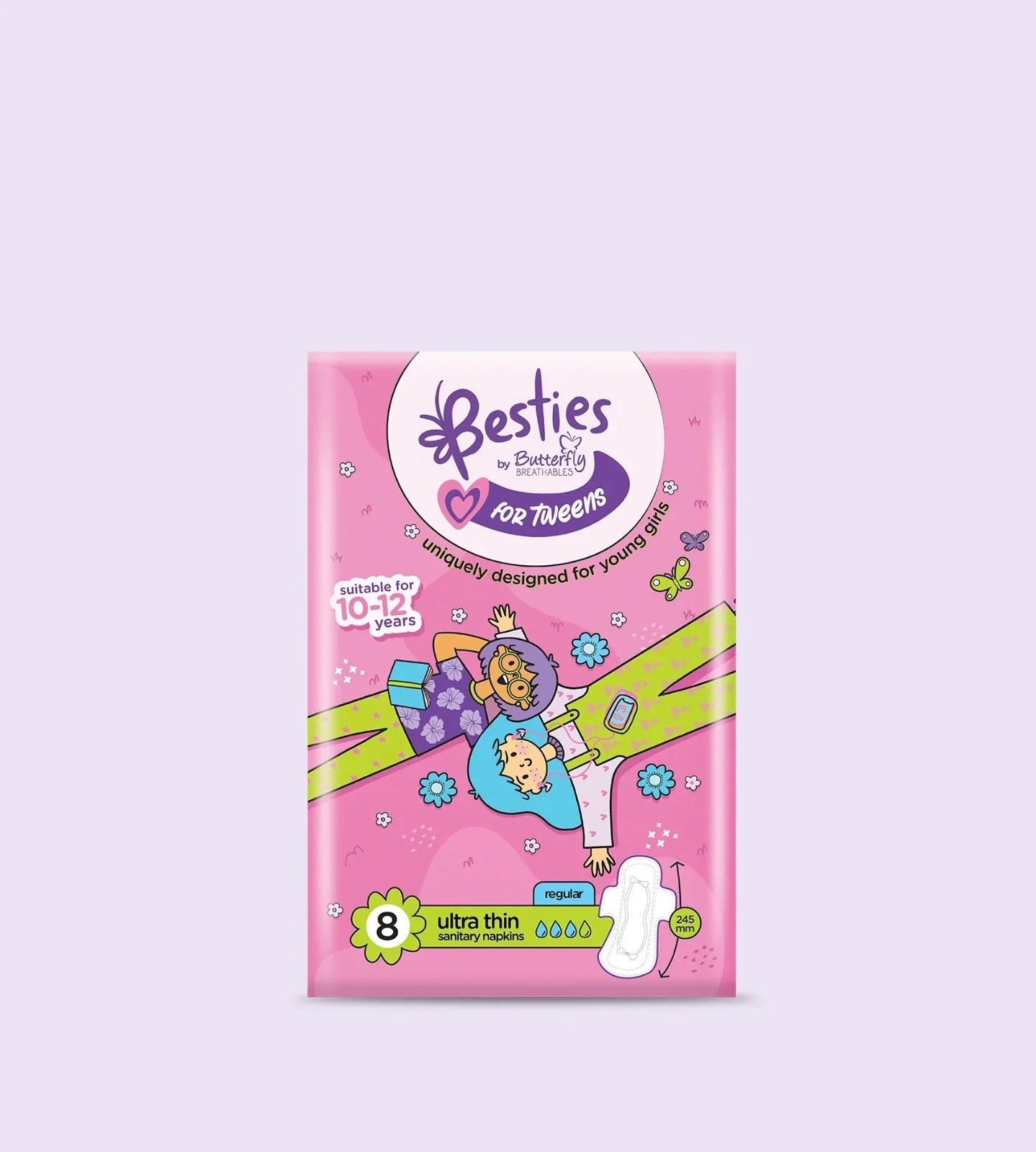 Butterfly - Besties for Tweens Ultra Thin Regular (8S)