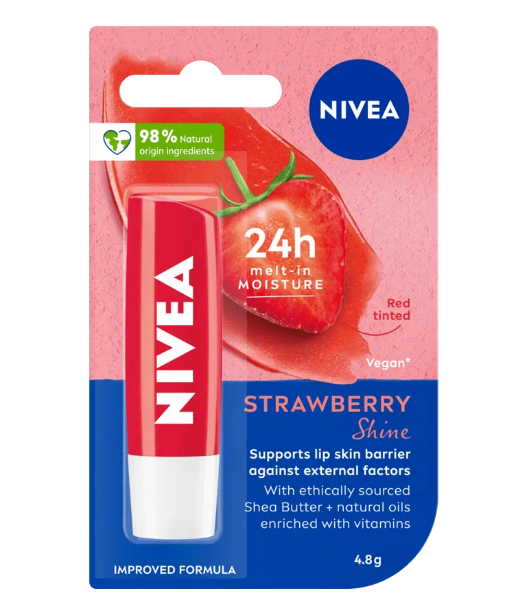 Nivea Lips Balm Strawberry Shine 4.8G