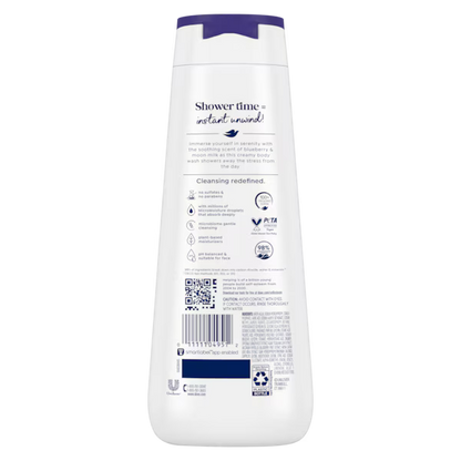 Dove - Body Wash Usa Unwind Blueberry & Moon Milk 20Oz/591Ml