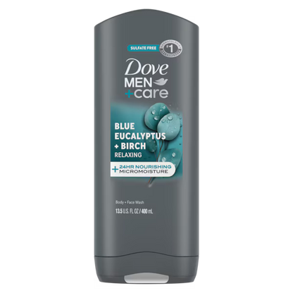 Dove - Men + Care Body & Face Wash Usa Blue Eucalyptus+Birch 13.5Oz/400Ml