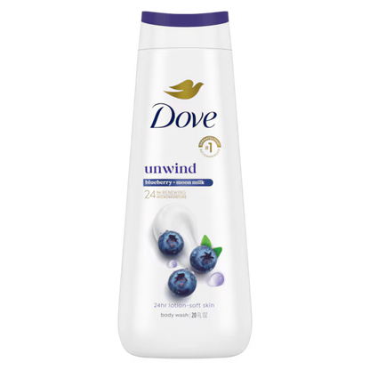 Dove - Body Wash Usa Unwind Blueberry & Moon Milk 20Oz/591Ml