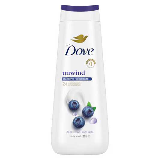 Dove - Body Wash Usa Unwind Blueberry & Moon Milk 20Oz/591Ml