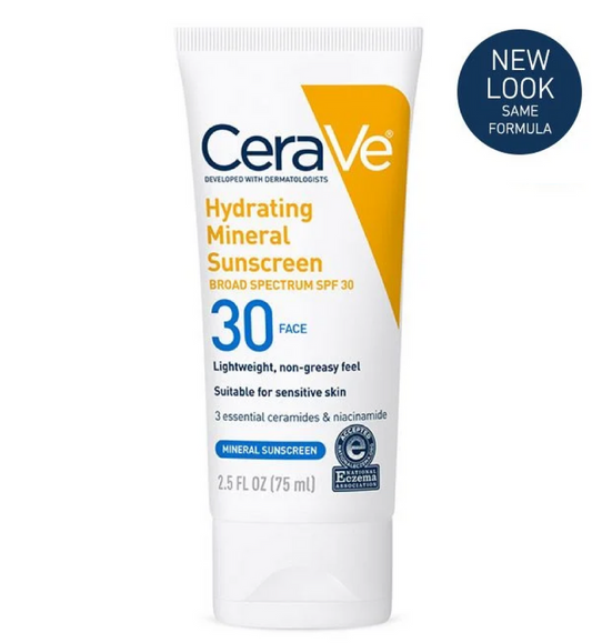 Cerave Hydrating Mineral Sunscreen Spf30 Face 2.5Oz/75Ml