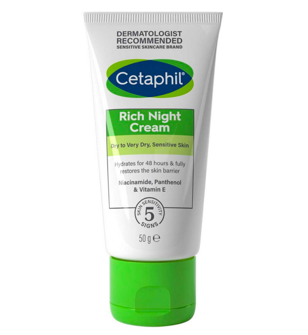 Cetaphil Rich Night Cream Face Sensitive Skin 50G