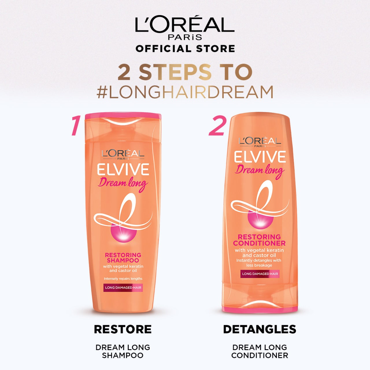 L'Oreal Paris Elvive Dream Long Shampoo 360 Ml - For Longer & Stronger Hair
