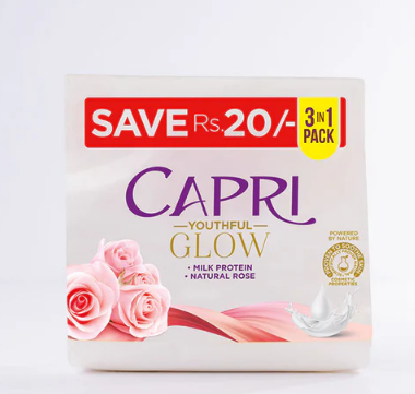 Capri - Youthful Glow Pink Soap - 120G - Pack Of 3