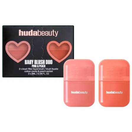 Huda Beauty - Pink And Peach Baby Blush Duo - Cotton Candy & Peach Sorbet