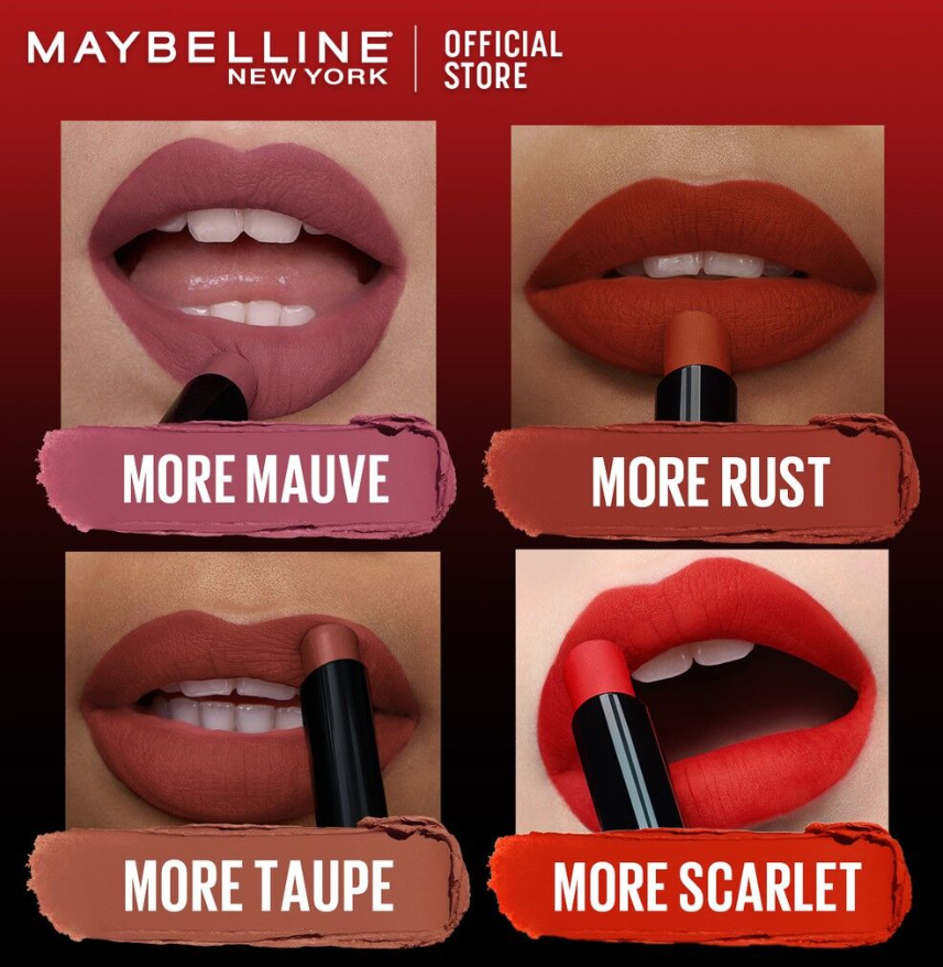 Maybelline New York Color Sensational Ultimatte Slim Lipstick, non-drying formula