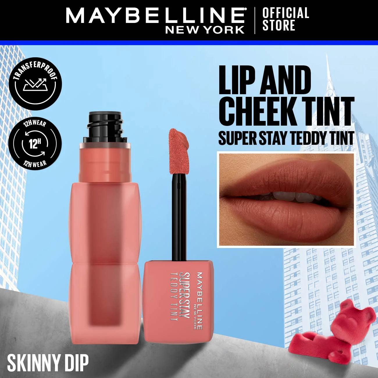 Maybelline New York's Super Stay Teddy Tint™: The 12-Hour Liquid Lip Tint!
