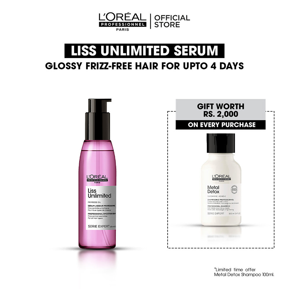 L'Oreal Professional - Serie Expert Liss Unlimited Shine Perfecting Blow Dry Hair Oil 125 ML - For Frizzy & Unruly Hair