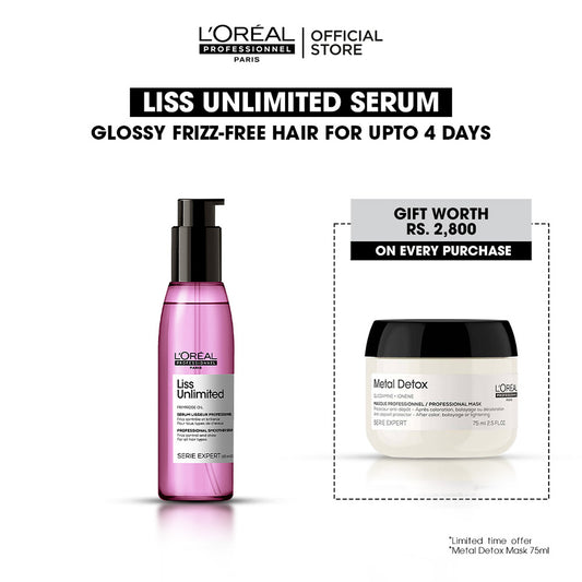 L'Oreal Professional - Serie Expert Liss Unlimited Shine Perfecting Blow Dry Hair Oil 125 ML - For Frizzy & Unruly Hair