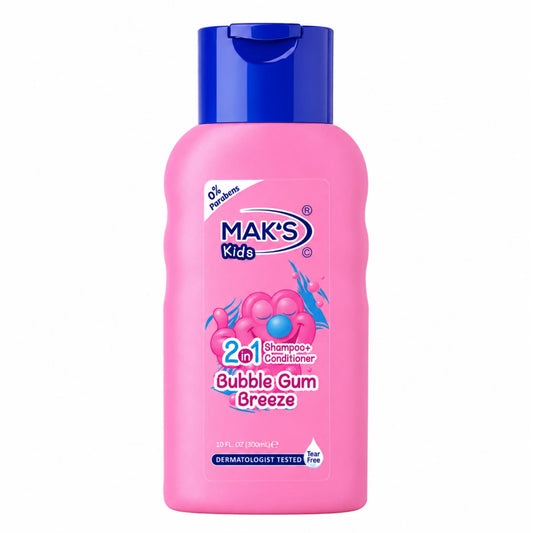 Maks - 2 in 1 Kids Shampoo + Conditioner Bubblegum Breeze 300Ml