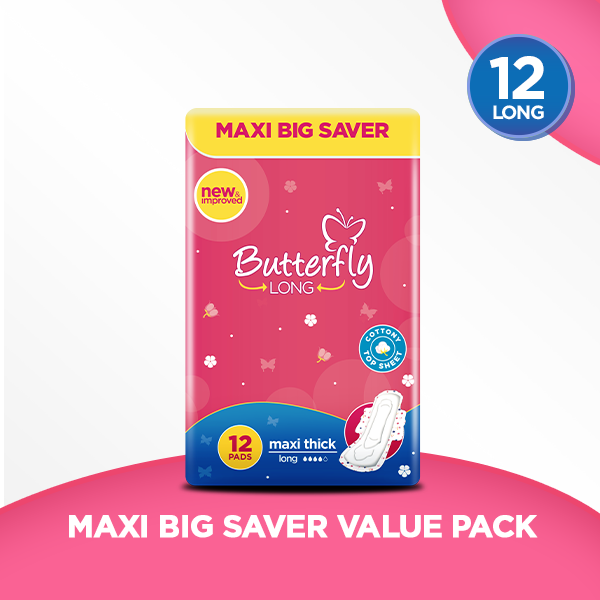 Butterfly - Maxi Big Saver Sanitary Pads - 12 Pcs