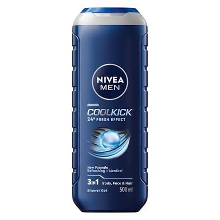 Nivea - 3In1 Cool Kick Shower Gel - 500Ml