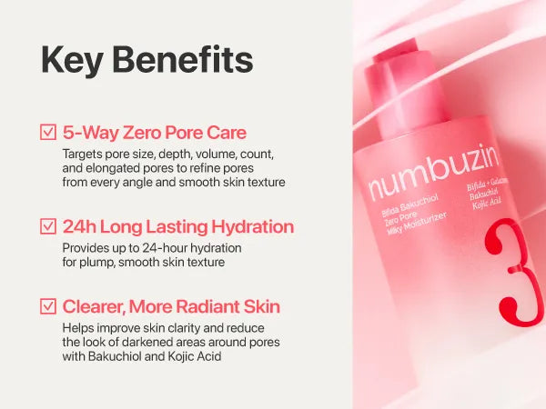 Numbuzin - No.3 Bifida Bakuchiol Zero Pore Milky Moisturizer 150ml
