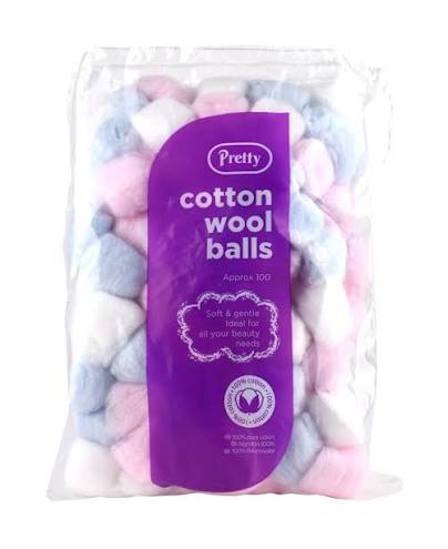 Pretty Cotton Wool Balls Colour 100’S